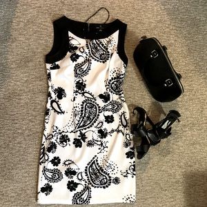 Black and white paisley shift
